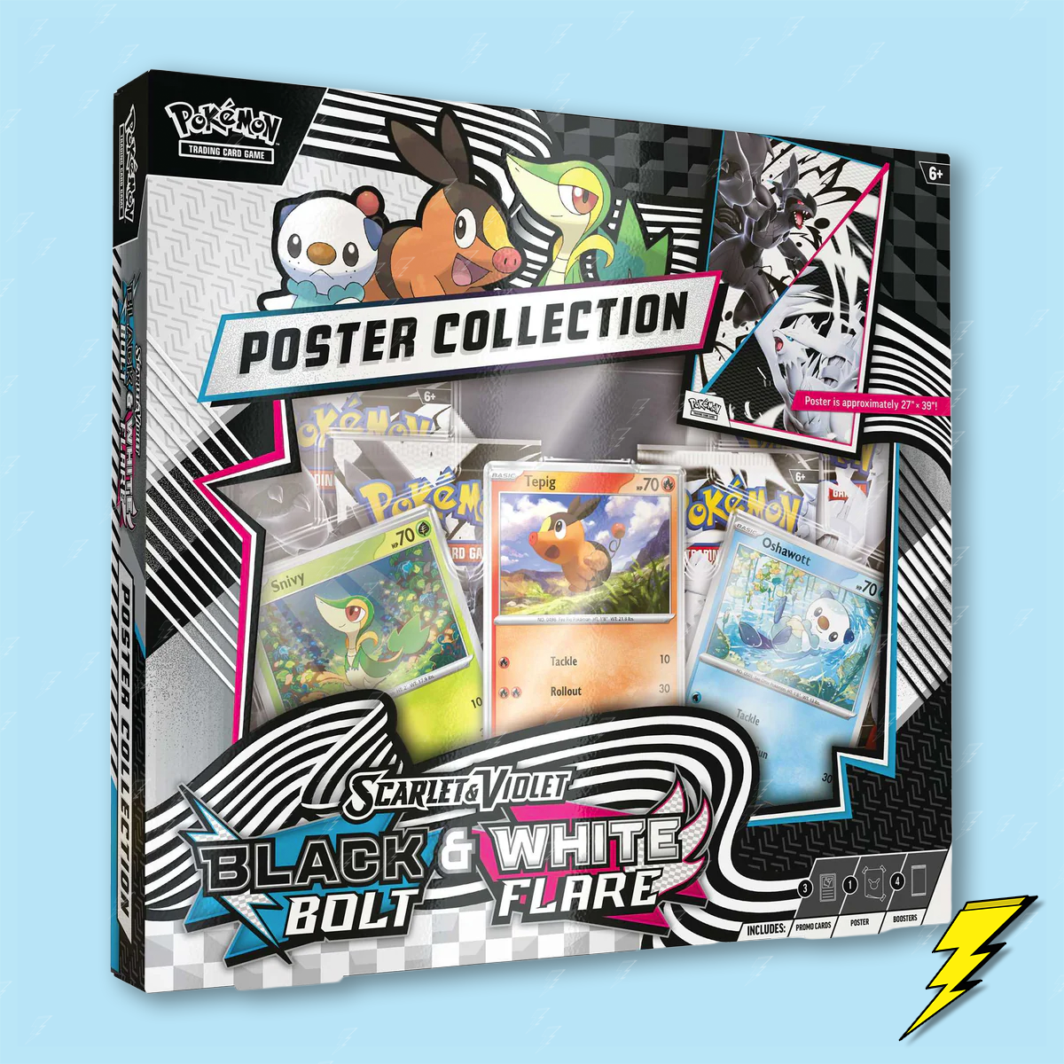 Black Bolt & White Flare Unova Poster Collection