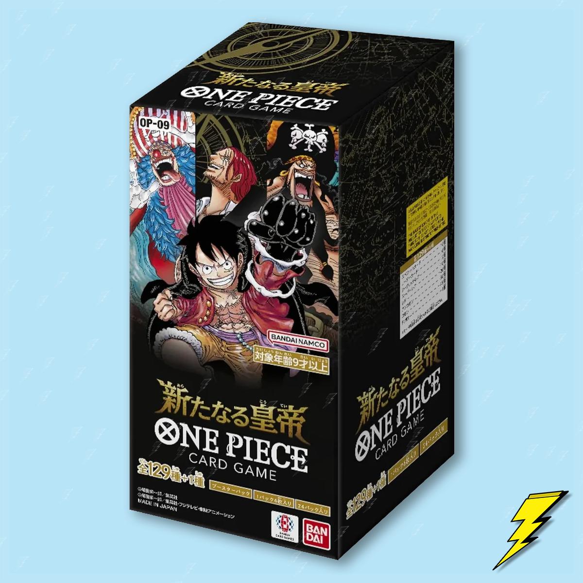 The Four Emporers (OP-09) - Japanese - One Piece Booster Box Thunderbolt Cards The Four Emporers (OP-09) - Japanese - One Piece Booster Box Thunderbolt Cards